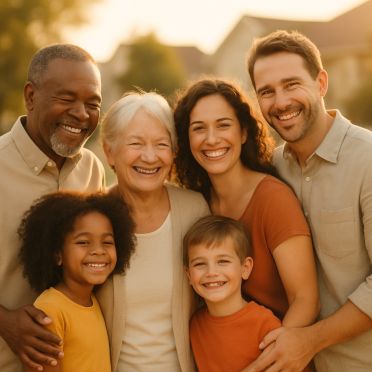 Agent helping a family review coverage options