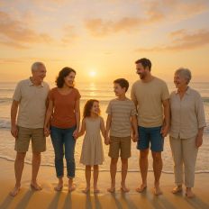 Family discussing financial protection